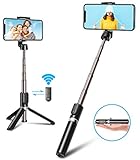 Bovon Bluetooth Selfie Stick Stativ mit Auslöser, 3 in 1...