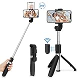 SYOSIN Selfie Stick, Bluetooth Selfiestick Stativ 3 in 1...